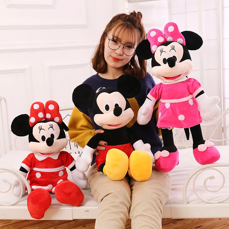 

1pc 40cm High Quality Cute Mickey and minnie Mouse Plush Toy Doll Stuffed CartoonToys for Kids Children Birthday Christmas Gift