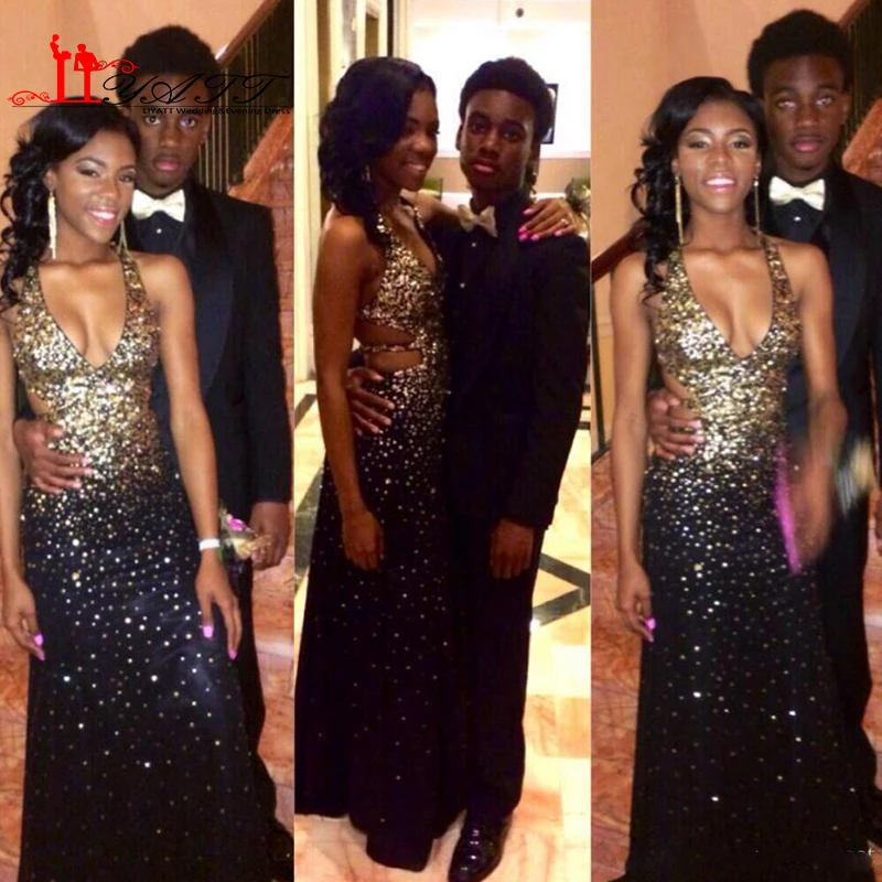 black and gold couple outfits