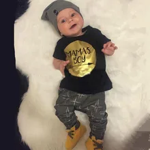 Летние Детские Футболка и брюки для мальчиков и девочек 2 шт. комплекты хлопковая детская одежда комплект Повседневное детская одежда Infantil костюмы костюм для новорожденных