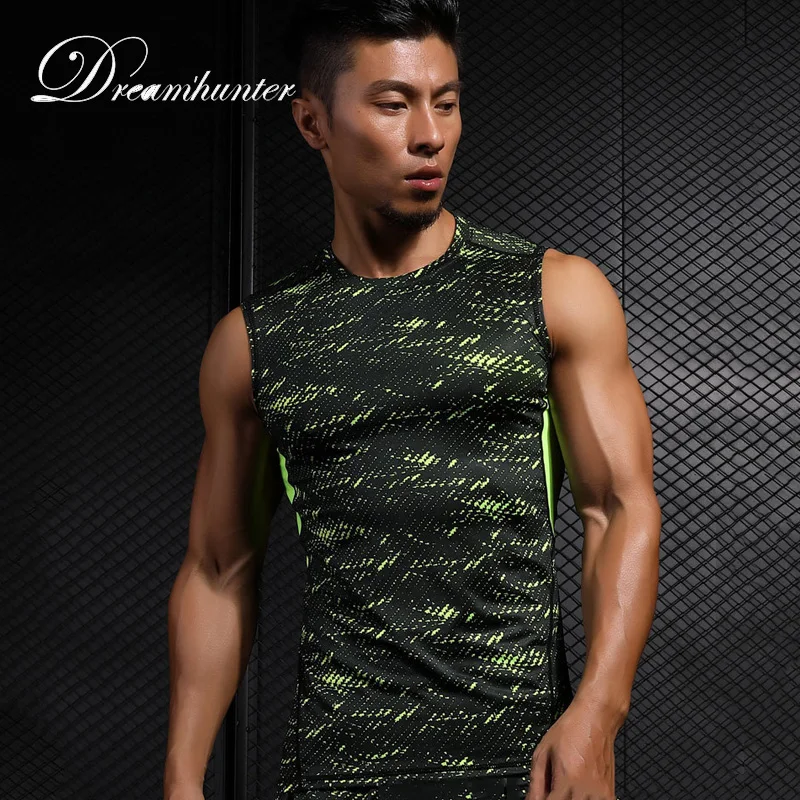 Skinny Elastic Tanks Tops Mens Fitness Workout Compression Shirts Vests