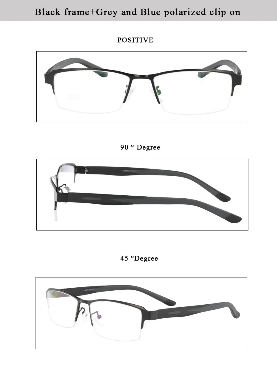 Металлическая оправа для очков с дужками TR для мужчин, очки на застежке, солнцезащитные очки на застежке, солнцезащитный козырек S9317