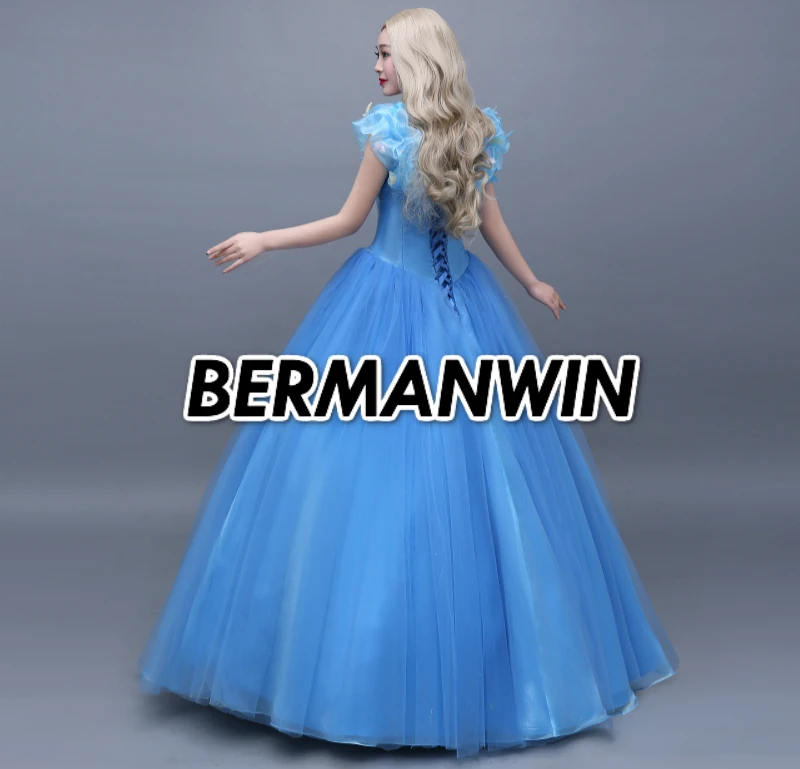 BERMANWIN, высокое качество, новейшее платье из фильма взрослая Золушка, большое Платье, Костюм Золушки-принцессы, свадебное платье, карнавальный костюм