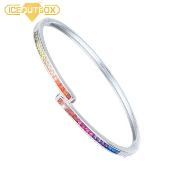 

Real S925 Sterling Silver Bracelet for Women Fine Jewelry Simple Style Wedding Engagement Wedding Gift Rainbow Jewelry