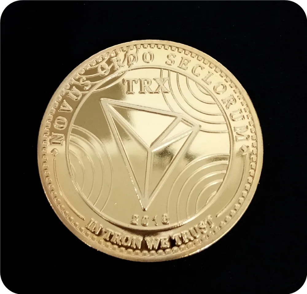 FTHYA Monedas TRX no monetarias Monedas conmemorativas de Metal Virtual Oro