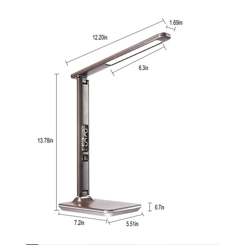 Artpad Современный Кожаный 8 Вт Dimable офисный Настольный светильник Led Складная Настольная лампа с будильником для работы в деловом стиле детский подарок