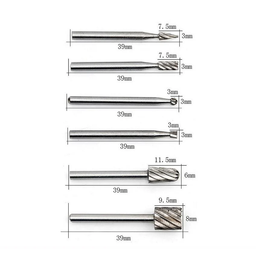 10 шт. 1/8 HSS маршрутизатор маршрутизации сверла набор Dremel Карбид роторные заусенцы инструменты дерево, камень, металл резьба по корню фреза