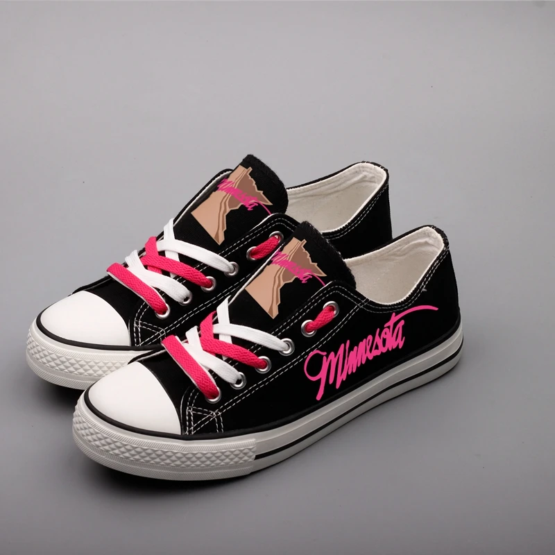 

E-LOV Unique Design US State Of Minnesota Printing Canvas Shoes Graffiti Minnesota Logo Casual Leisure Shoes Men Sapatos