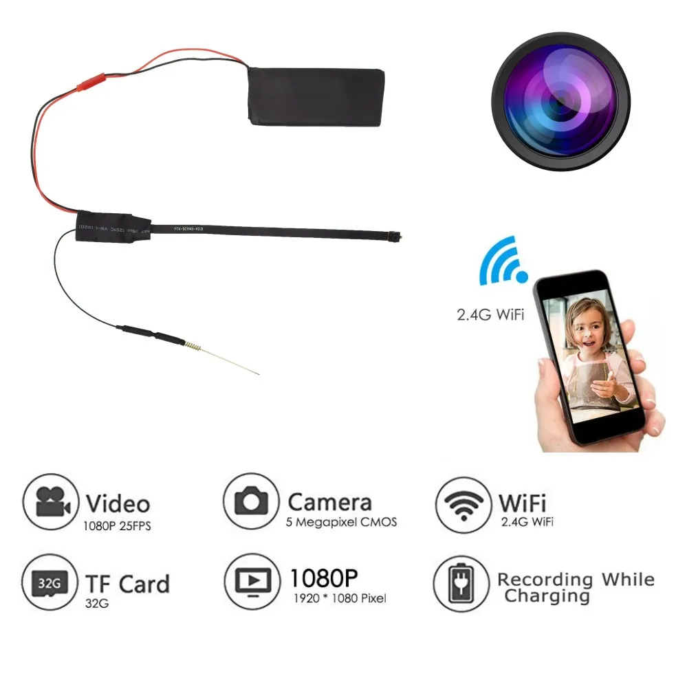 DIY WiFi HD1080P мини P2P камера видео звукозапись детектор движения видеонаблюдение