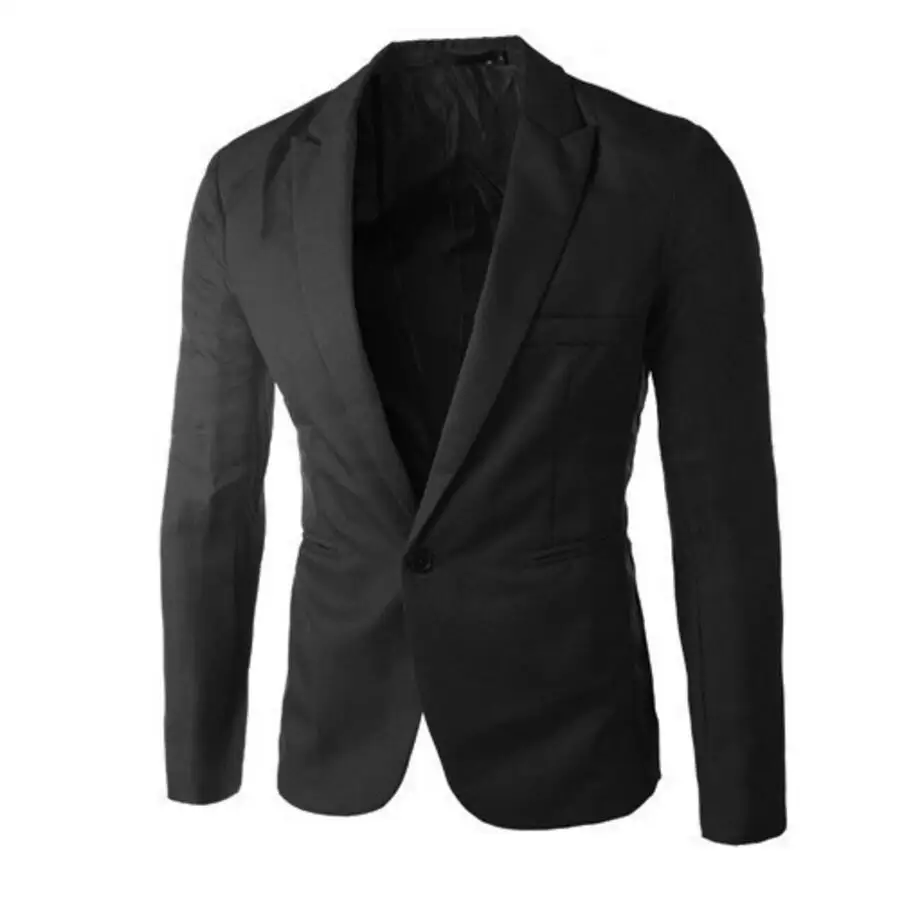 Новое поступление мужской костюм Блейзер Для мужчин одноцветное Цвет модные Повседневное Блейзер One Button Blazer Костюмы куртка женихов мужской костюм куртка