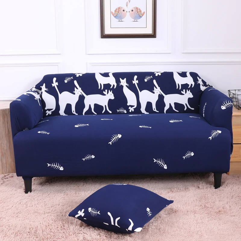 

White Kitten Pattern Sofa Seat Cushion Cover Stretch Furniture Covers For Living Room Polyester Elastic FULL Sofa Sofa Cover