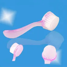 2pcs/lot New Clear Plastic Nail Dust Clean Brush,Round Nail Art Make Up Washiong Brush with Cap,Manicure Pedicure Nail Tools