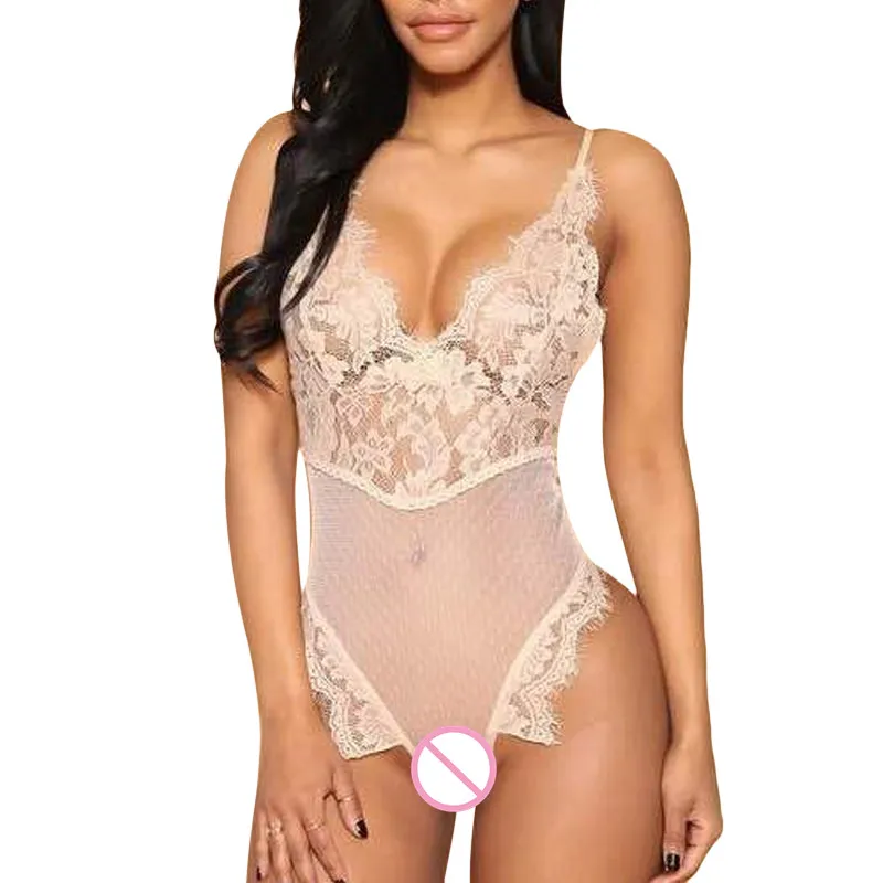 Sexy Lace Bodysuit Women Spaghetti Strap Backless Rompers