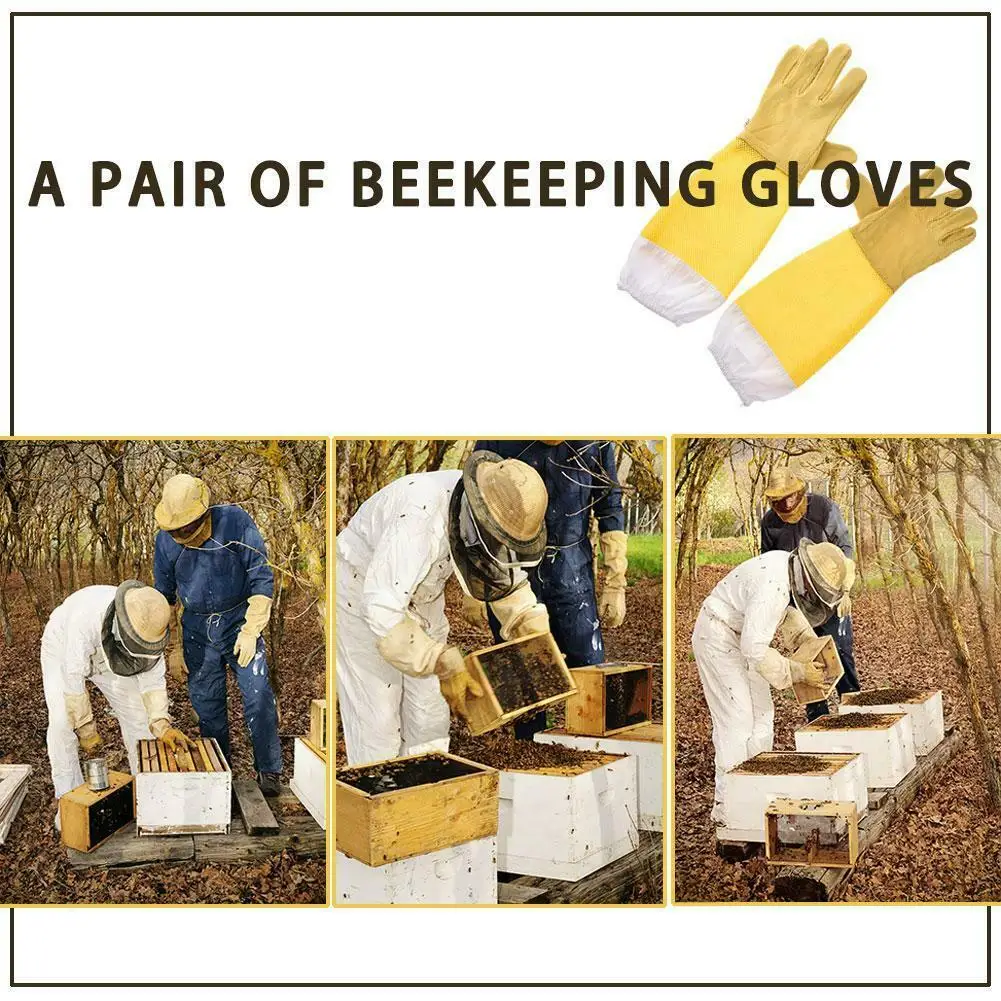 1 пара, перчатки для пчеловода, защитные рукава, вентилируемые, анти пчеловодство, пчеловод, пчеловод, профессиональное оборудование