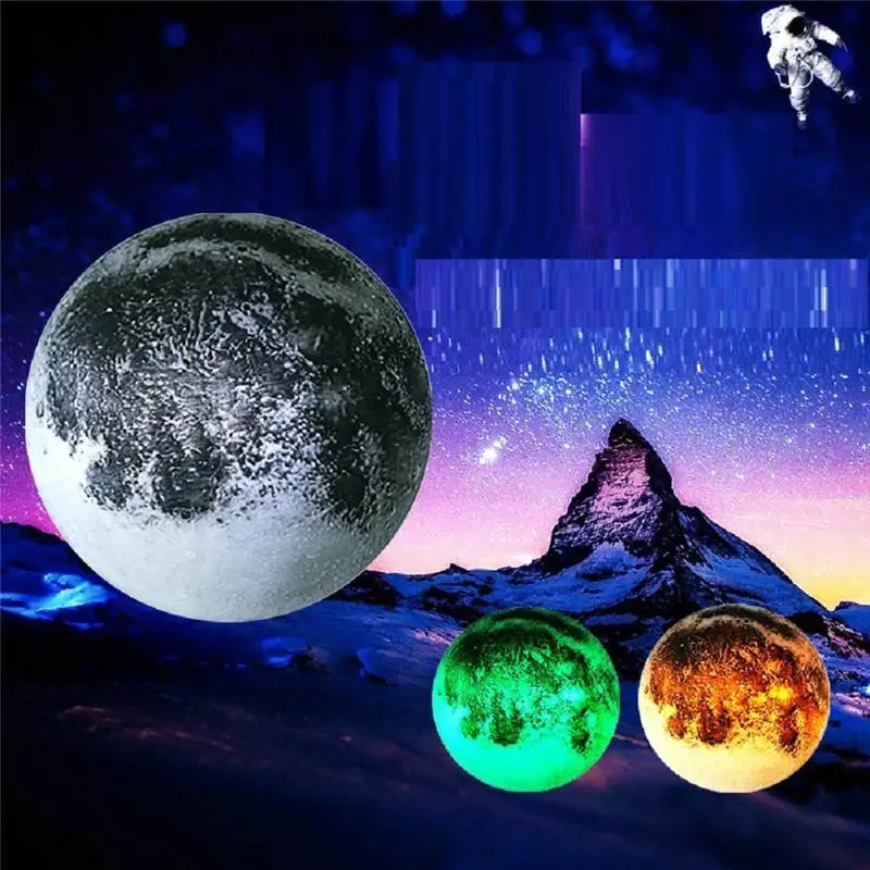 Led Wall Moon Lamp/Lights For Bedroom/Children'S Room Remote Control Night Light kids Healing Bedside decorative Lamp | Лампы и
