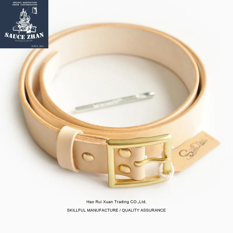 

SauceZhan Italian Brass Buckle Belt Genuine Leather Belt Man Waist Belt Luxury Men H Belt Buckle Leather Belts for Jeans
