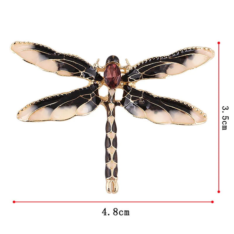 Стрекоза Броши для женщин зеленое насекомое с эмалевым покрытием кристалл стрекоза брошь мужской костюм заколки для платья и броши - Окраска металла: 3