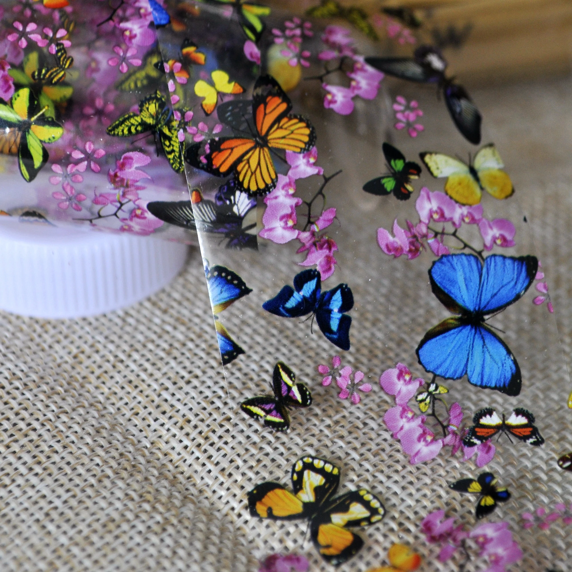 Переводные наклейки из фольги для дизайна ногтей, декоративные наклейки, пластиковые инструменты для ногтей, цветные Летающие бабочки, Бегония, цветы, дизайн 653