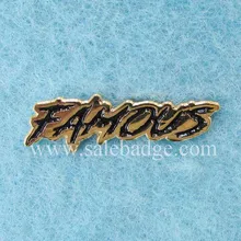 На заказ позолоченные черные эмалированные буквы логотип булавка значок модный и дешевый
