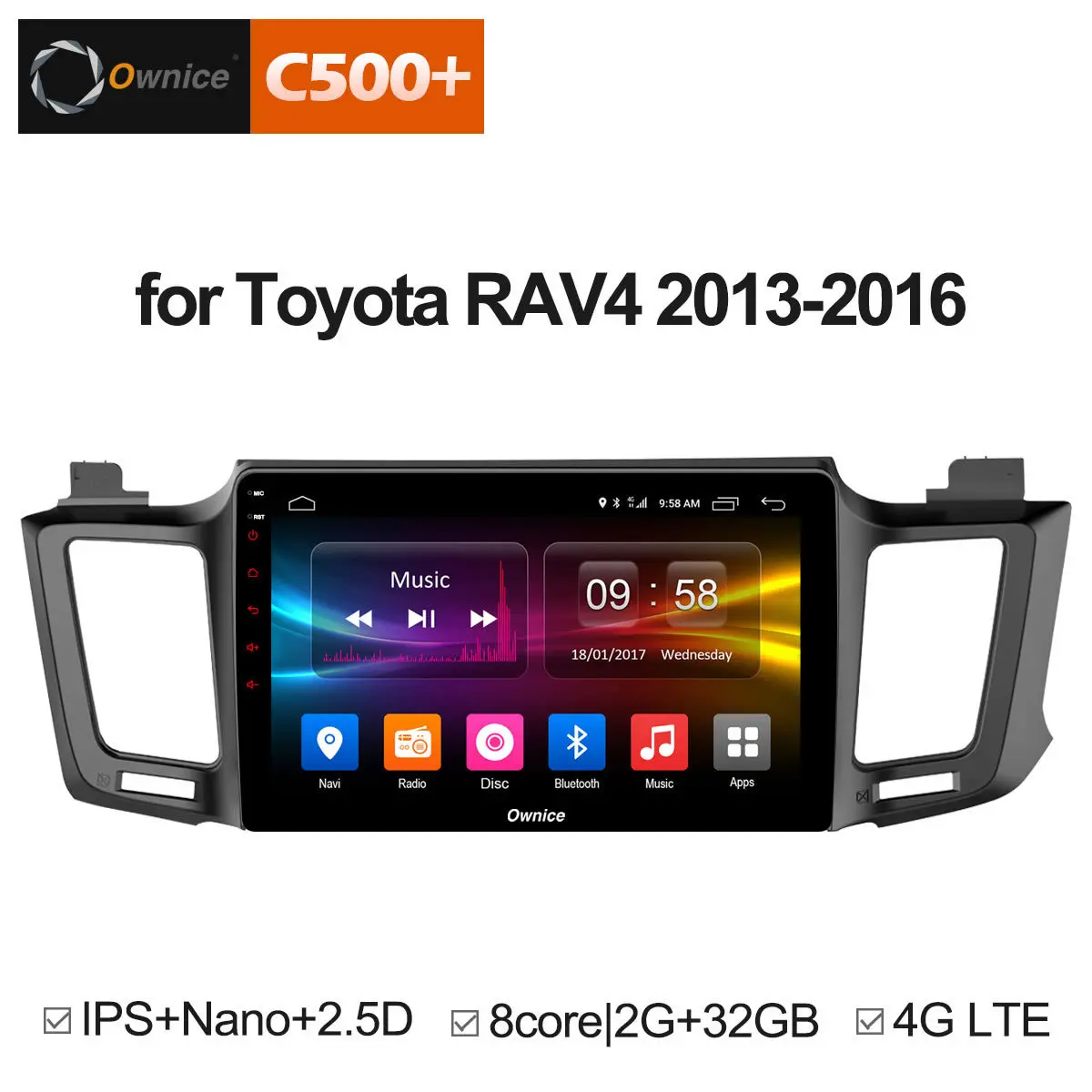 

Ownice C500+ G10 Octa Core 10.2" Android 8.1 Car dvd GPS stereo radio player for toyota RAV4 2013-2016 Mirror Link 2G RAM 4G LTE