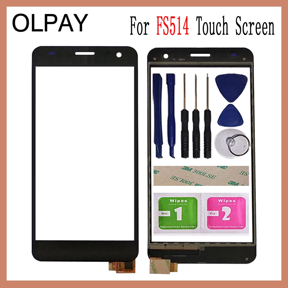 

OLPAY 5.0'' For Fly FS514 Cirrus 8 FS 514 Touch Screen Glass Digitizer Panel Lens Sensor Glass Free Adhesive And Wipes
