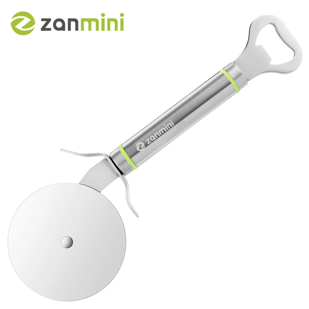 Zanmini Pizza Cake Cutter Knife Bottle Opener Stainless Steel Pastry
