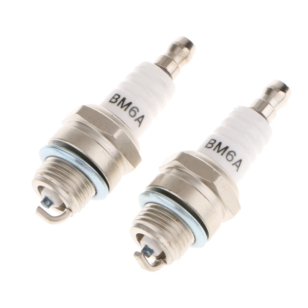 

2PCS Standard Spark Plug BM6A, Small Engine Replacemnet for 2-stroke Chainsaw Lawn Mower Strimmer Auto Replacement Parts