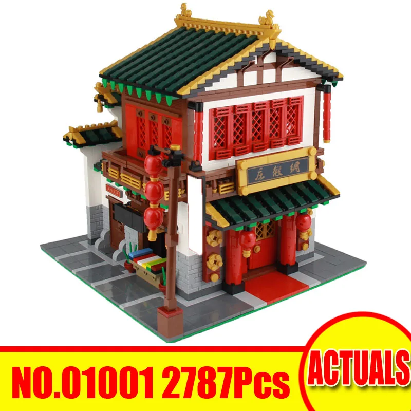 

XINGBAO 01001 2787Pcs Creative Chinese Style The Chinese Silk and Satin Store Set Model Building Kits Blocks Bricks Children Toy