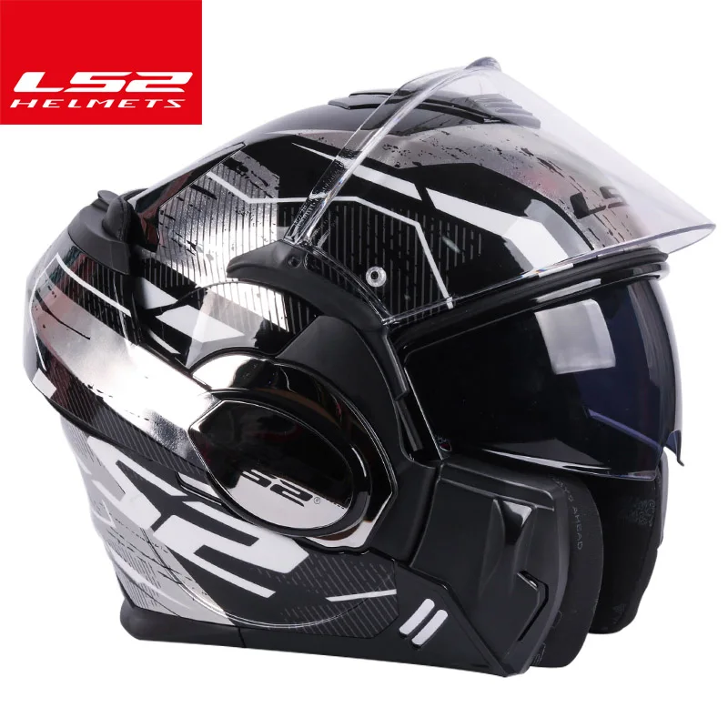 LS2 Valiant шлем LS2 ff399 180 ° флип-шлем с покрытием сальто мотоциклетный шлем с пинлоком - Цвет: White fission