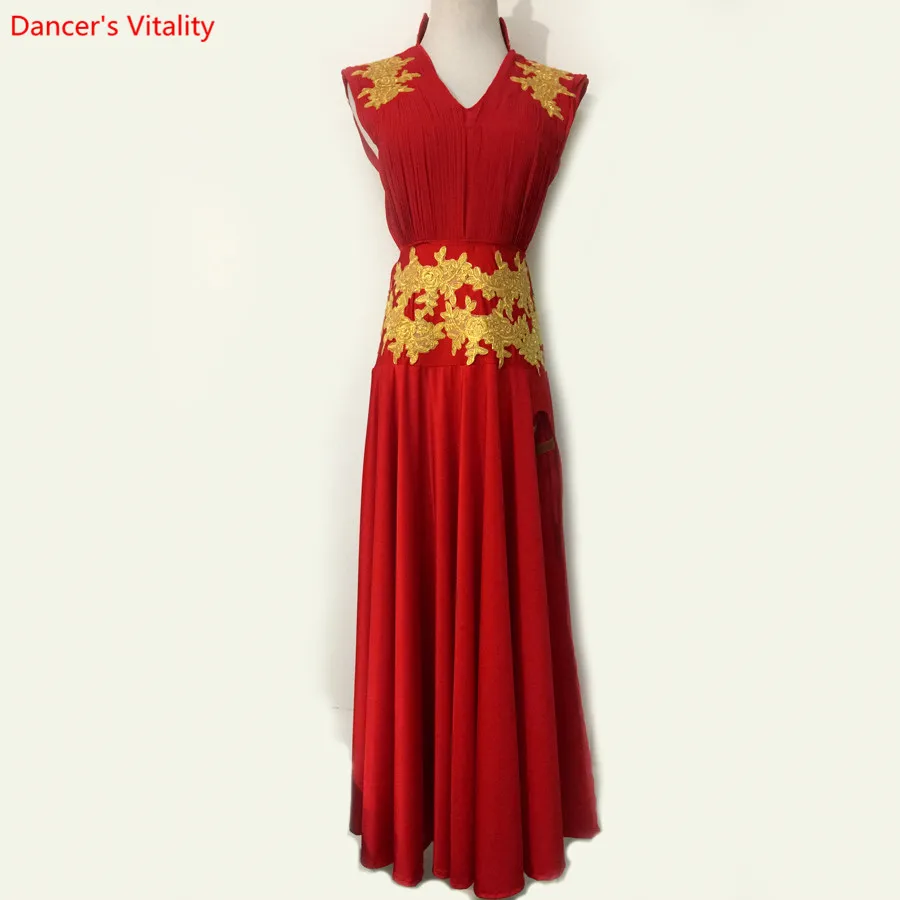 

Senior Hand Embroidery Latin Dance Dress Women Latin Dance Ballroom Dance Compentition Costumes Girls Stage Performance Clothes