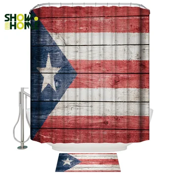 

Showhome American Flag Patterns Shower Curtain Bath Sets With Rugs Shower Curtain Doormat Sets 2 Piece Bathroom Set Waterproof