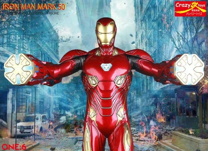 Сумасшедшие игрушки Marvel Мстители Железный человек MK50 1:6 ПВХ Коллекционная