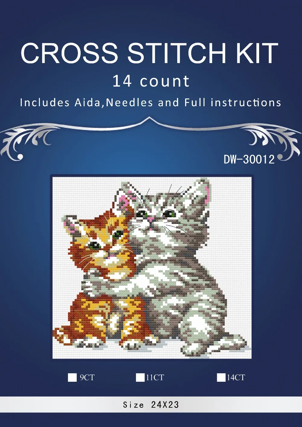 Ntwo cats hugging together chinese Stitch DIY 14CT similar DMC Cross Sets For Embroidery Kits Counted Cross-Stitching | Дом и сад