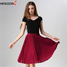 Женская плиссированная юбка, винтажные юбки с высокой талией, Женская Весенняя и летняя юбка-пачка, милая и элегантная юбка для девочек