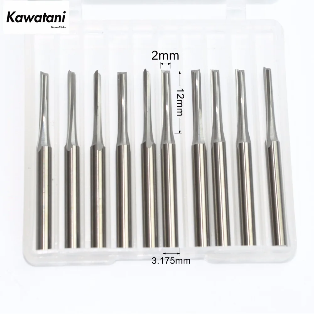 3.175mm*2.0mm*12mm10pcs,cnc Solid Carbide End Mill,woodworking Milling Cutter,2 Flutes Straight