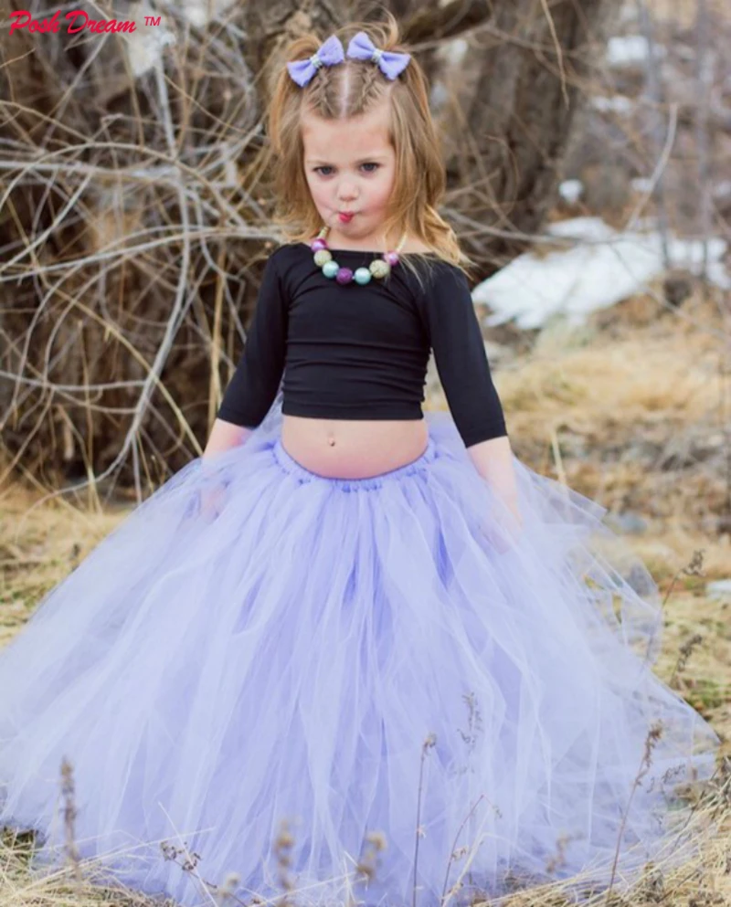 

POSH DREAM Lavender Children Baby Girls Tutu Skirt for Birthday Photo Prop First Birthday Skirt Princess Party Girls Long Skirts