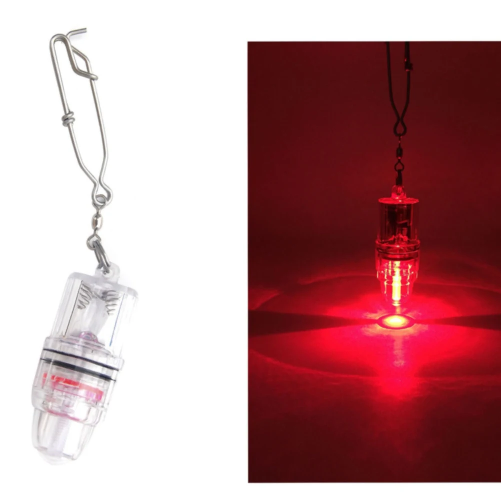 Электронные инструменты, мигающий светильник, питание от батареи, подводная рыболовная приманка, лампа, глубокое падение, кальмар с цепочкой, ложная приманка, светодиод - Цвет: Красный