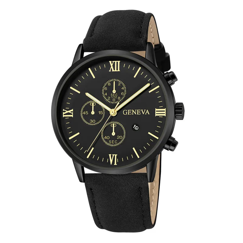 Geneva Relogio Masculino Модные кварцевые мужские кожаный ремешок мужские часы мужские спортивные наручные часы reloj hombre# D