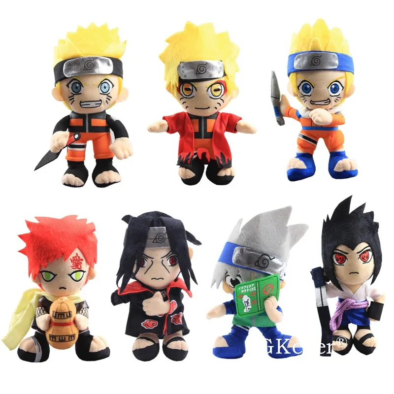 Anime Naruto Plush Toys Cool Gaara Hatake Kakashi Uchiha Itachi Sasuke Soft Stuffed Dolls 8"20cm