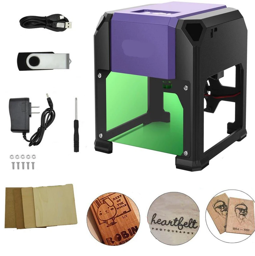 1500mW Miniature Laser Engraving Machine Carving Engraver Carver AC100 240V Automatic DIY