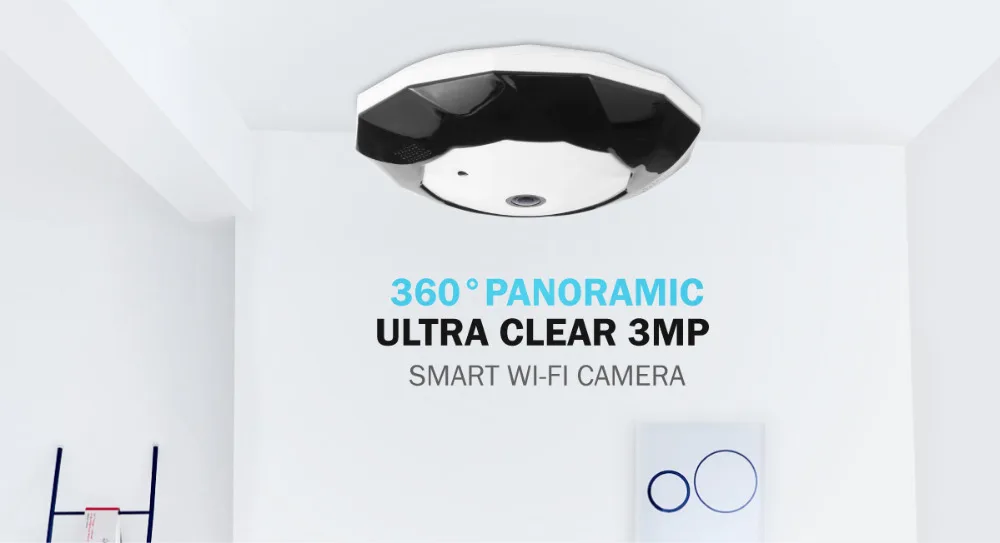 SANNCE 360 градусов Беспроводная панорамная камера 1,3/3.0MP сеть Wi-Fi рыбий глаз безопасности ip-камера wifi видео встроенный двухсторонний аудио