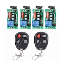 AC 220 V 10A 1CH Relè RF Switch Wireless Telecomando Interruttore Della Luce Senza Fili; 4 PZ Ricevitore + 2 PZ Trasmettitore
