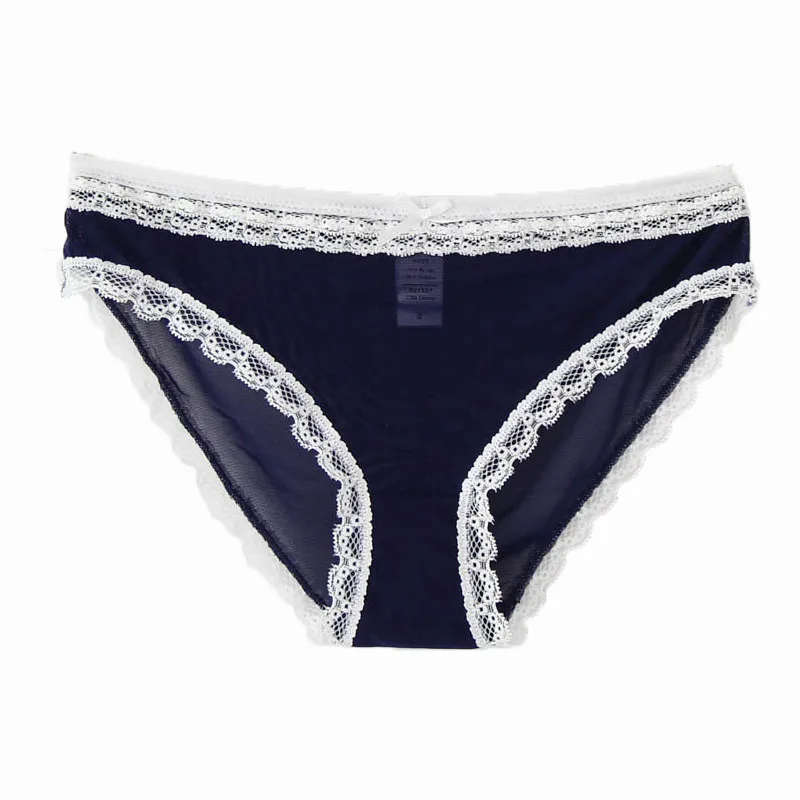 

Plus Size Underwear Women Panties Sexy Bow Briefs See Through Female Seamless Lace Lingerie Gauze Panties S-XXL