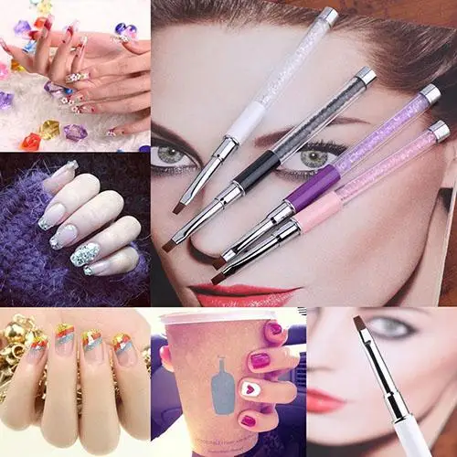 

HOT! Rhinestone Handle Painting Manicure Brush Pen Nail Art Gel Brush Drawing Tool