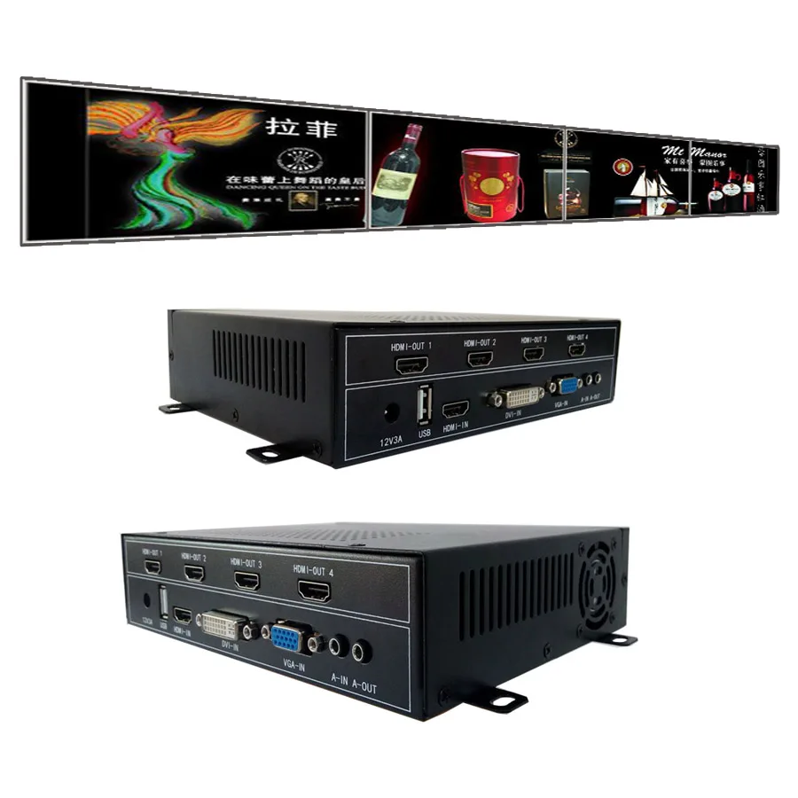 4x1 video wall processor for video wall displays hdmi dvi vga usb input hdmi output