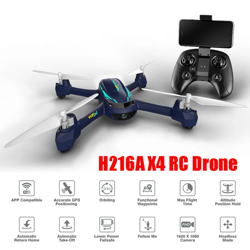 

Original Hubsan H216A X4 DESIRE Pro WiFi FPV With 1080P HD Camera Altitude Hold Mode RC Quadcopter RTF Drone Toys VS MJX Bugs 6