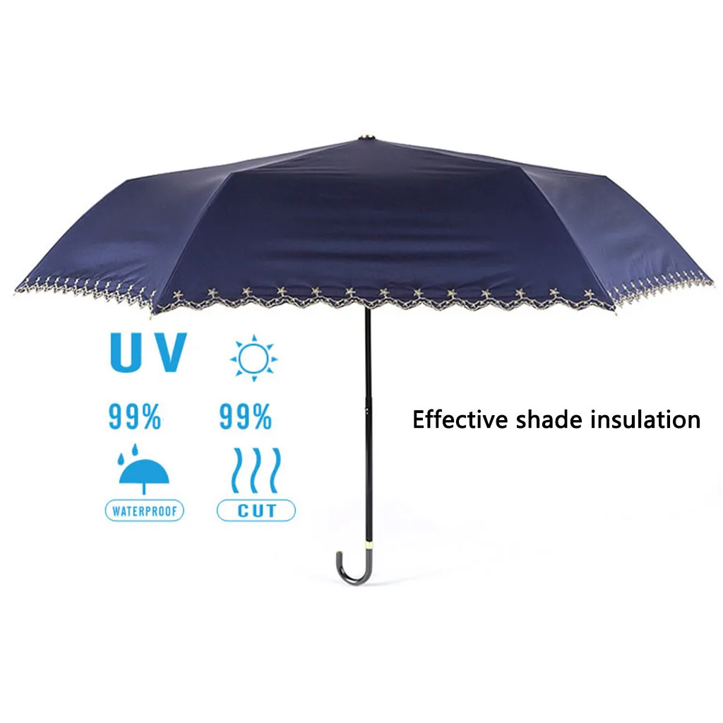Маленький модный складной зонт дождь женский алюминиевый сплав три раза рука Открытый Защита от солнца путешествия зонтик