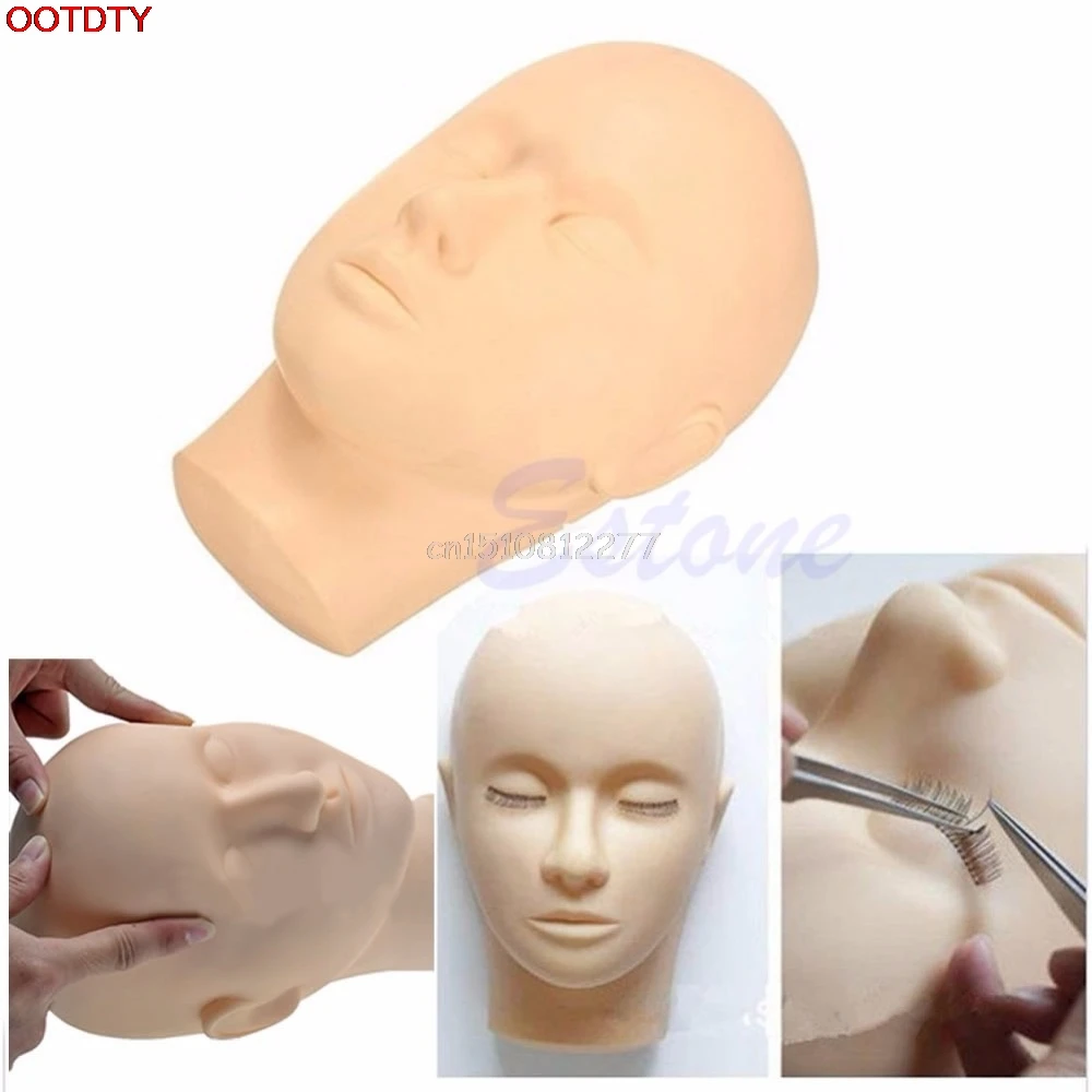 

Pro Training Mannequin Flat Head Practice Make Up Eyelash Eye Lashes Extensions Drop Shipping
