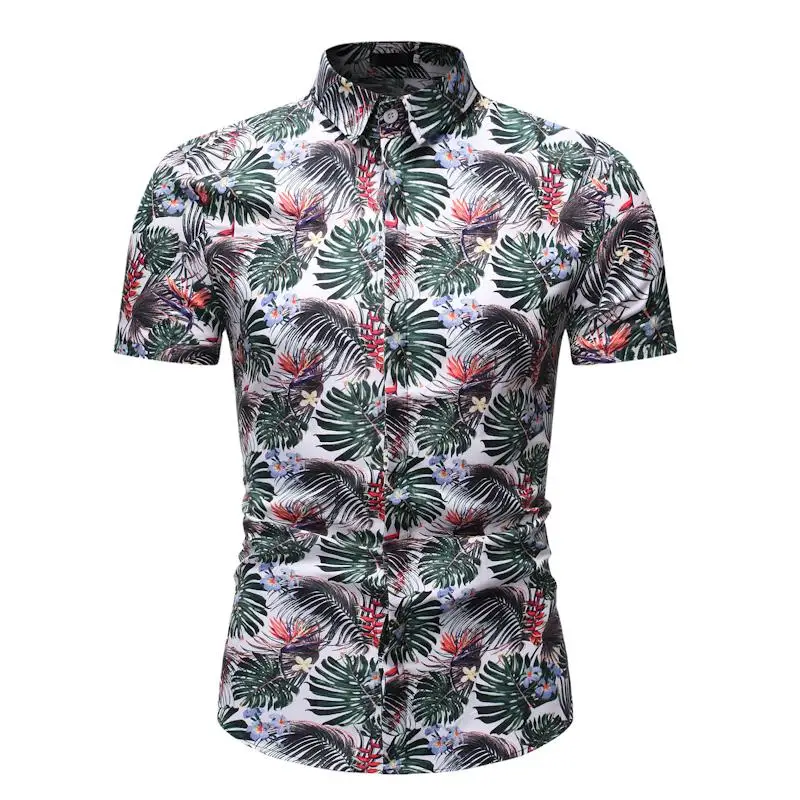 

Social Shirt for Men Dress Short sleeve Men's Casual Floral Shirt Stay Summer Blouse Men Hawaiian Style Casual Beach