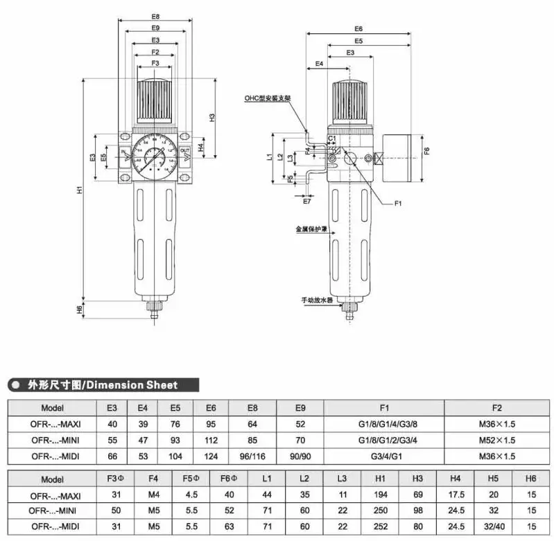 Фильтр-клапан OFR-1/2-MIDI Rc1/2