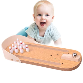 

Mini Children Wooden Desktop Bowling Toy Parenting Interaction Fun Intelligence Development Gift For Kids BM88